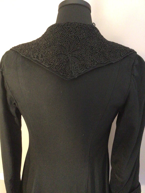 Authentic Vintage Edwardian Black Light Wool Coat 