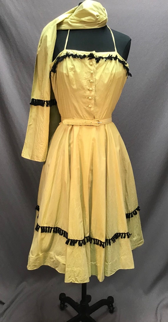 Authentic 1950s JuniorHouse Halter top Yellow Cott