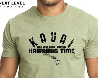 Kauai Hawaiian Time w/ The Hawaiian Islands design Item# HTKAUAIHAWAIIANTIME2023
