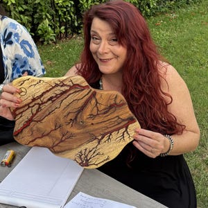 Carolyn Wonderland Inspired Guitar Hanger Fractal Art Wall Mount ITEM# GHFACAROLYNWONDERLAND