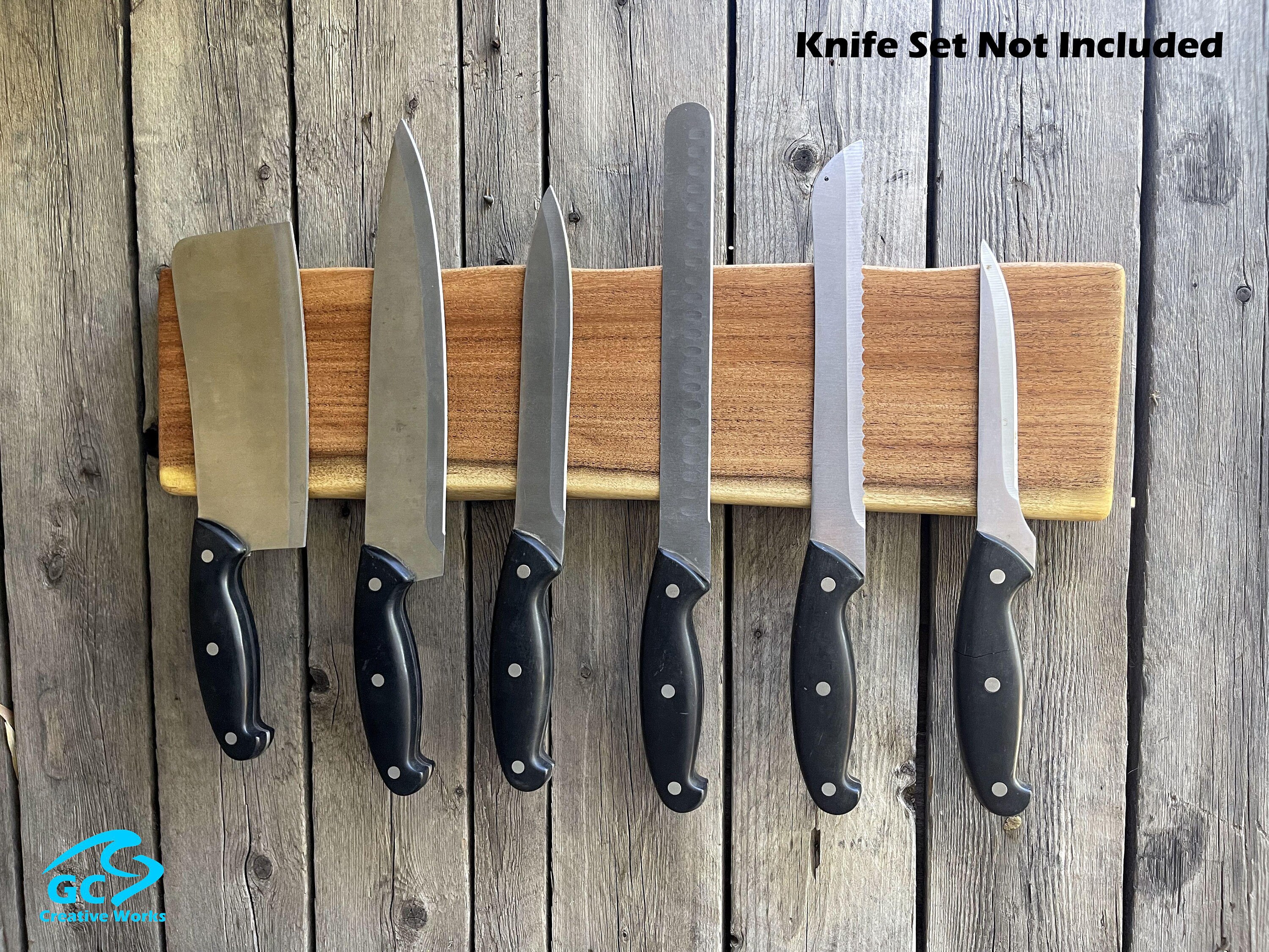 The Cooking Guild Magnetic Knife Block - Wood - 6 requests