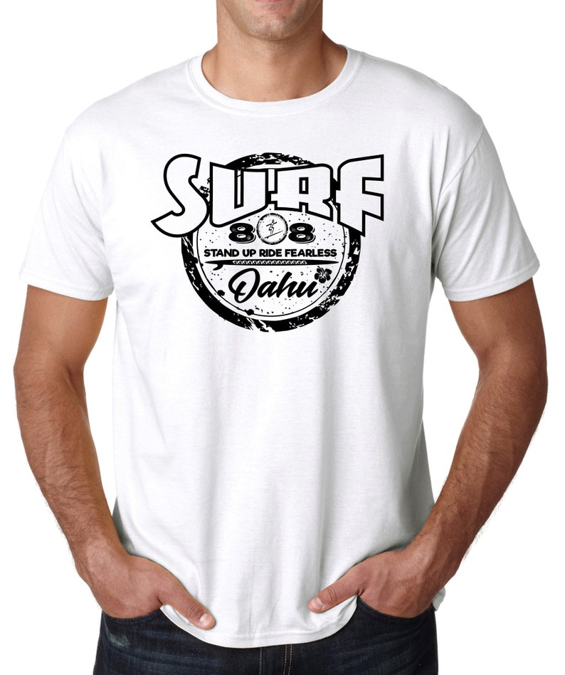 Surf 808 Stand Up Ride Fearless Overlap Distressed Stamp Oahu ITEM SURF808ODSOAHU image 1