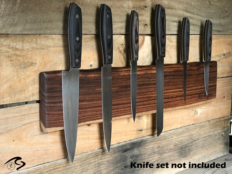 Knife Wall Mount Live Edge Willow Acacia Holder 6 Etsy