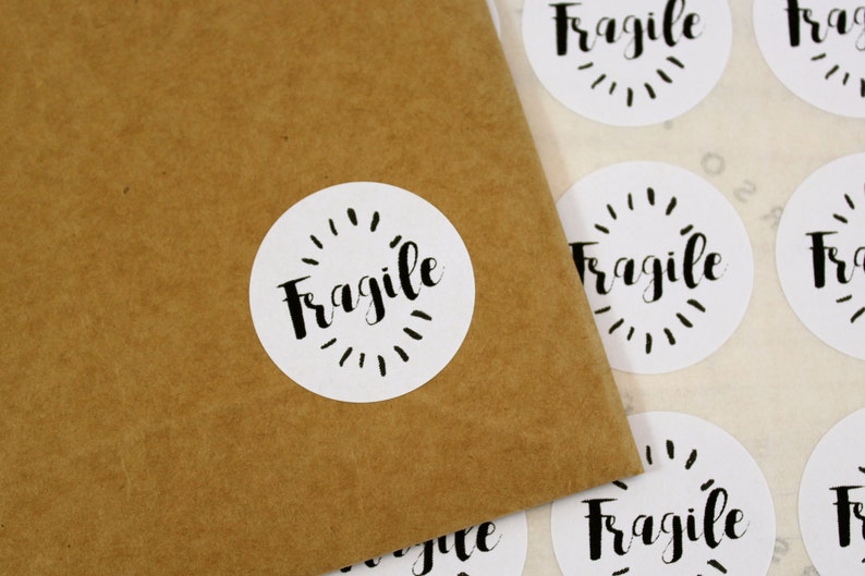 packaging packaging Fragile stickers Set of 48 stickers tags