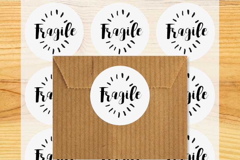 packaging packaging Fragile stickers Set of 48 stickers tags