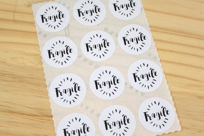 packaging packaging Fragile stickers Set of 48 stickers tags