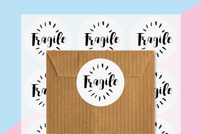 packaging packaging Fragile stickers Set of 48 stickers tags