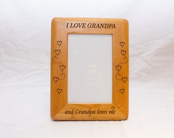 Personalized Photo Frame, Engraved Wood Frame Gift for grandpa, Custom Frame, grandpa Gift, grandpop Gift, 4x6 frame