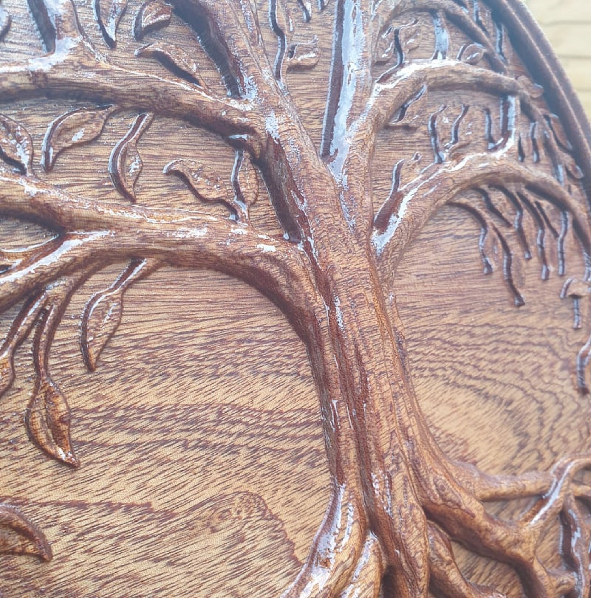 Tree of Life Wood Carving Wall Art Hanging Yggdrasil Carved in Etsy