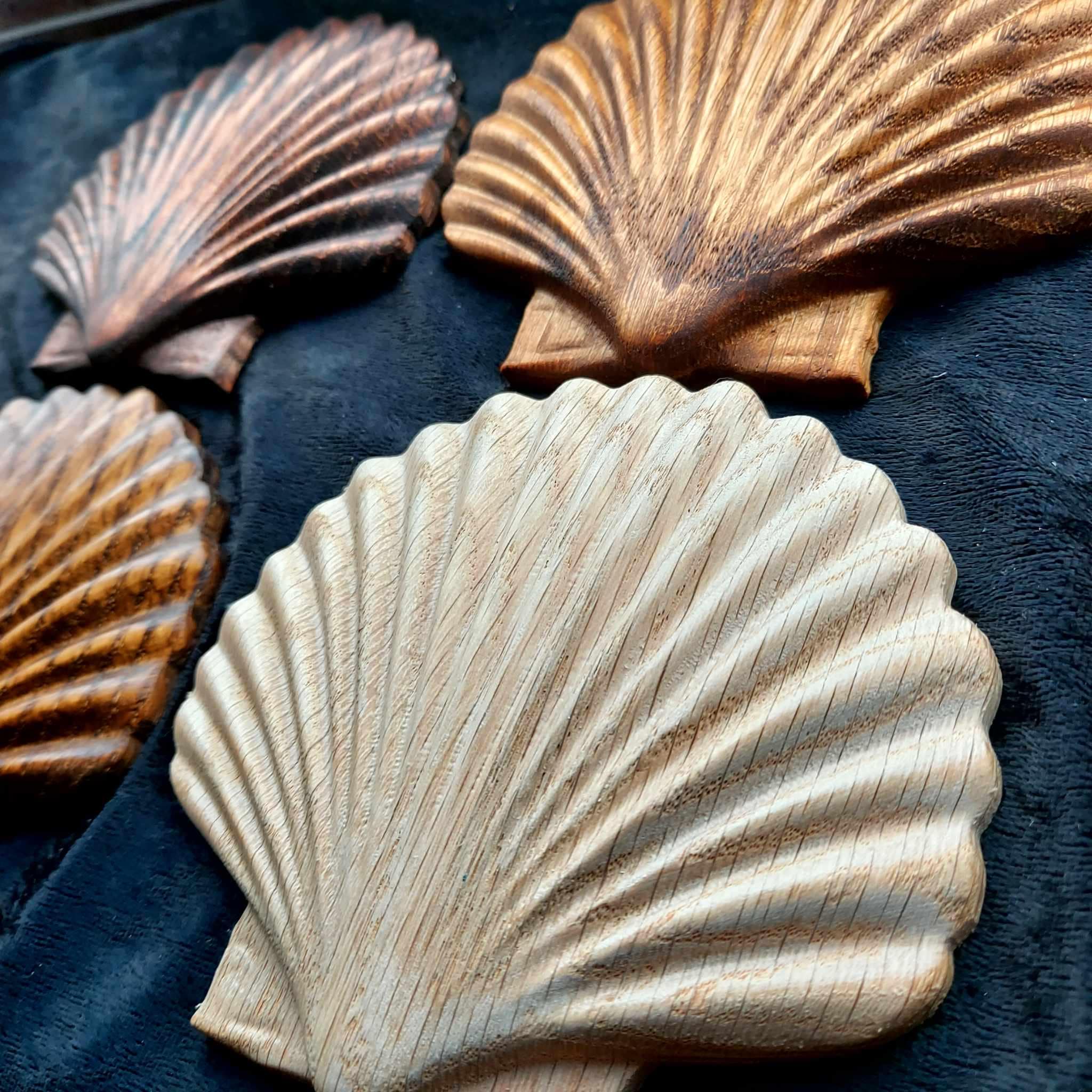 Sea Shell Wood Pattern Solid Oak Wood Carved Seashell Oak Furniture Onlay Decor Ideal for ...