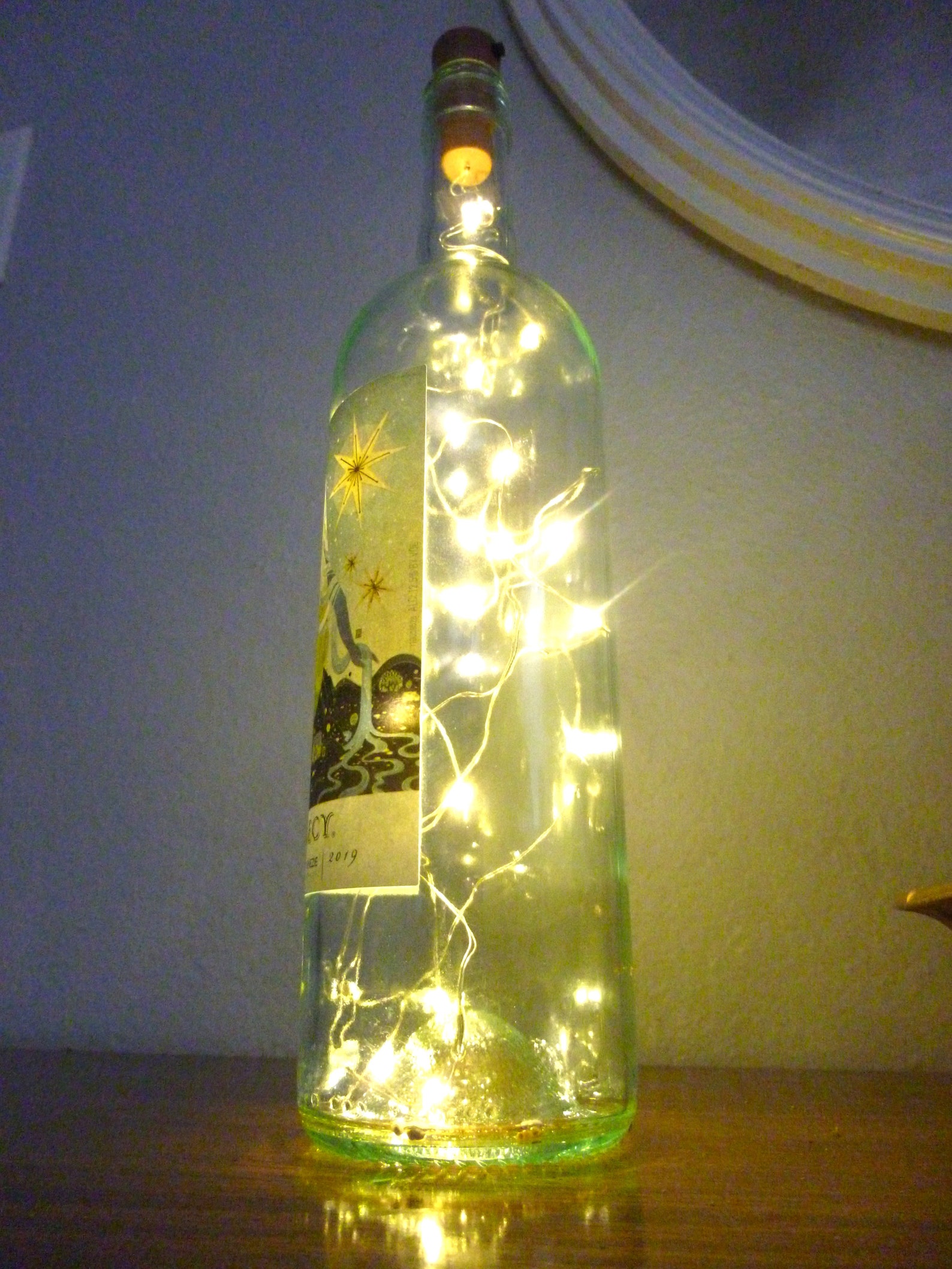 Pretty Glowing WINE BOTTLE with Cork Lights Batteries Included Etsy