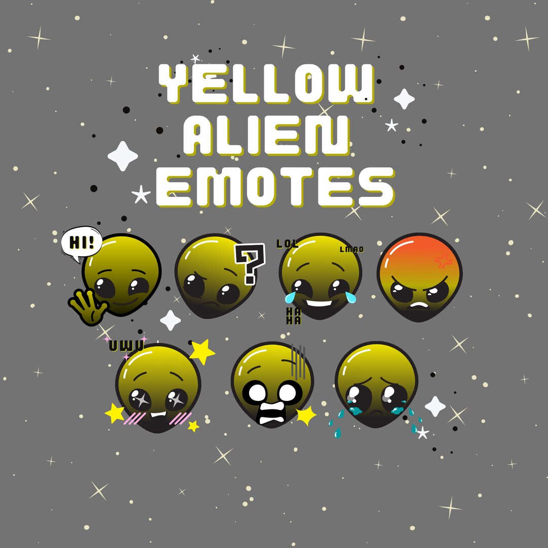 Yellow Alien Emotes - Etsy