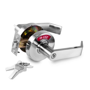Privacy Satin Chrome Indicator Lock and Lever Enhanced Security with Two Keys