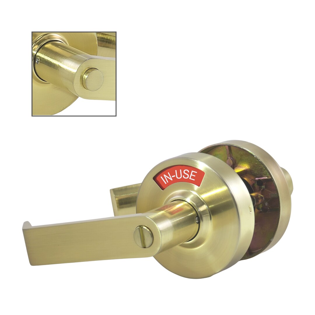 ADA Door Lock With Indicator in Satin Brass Lefthanded Etsy