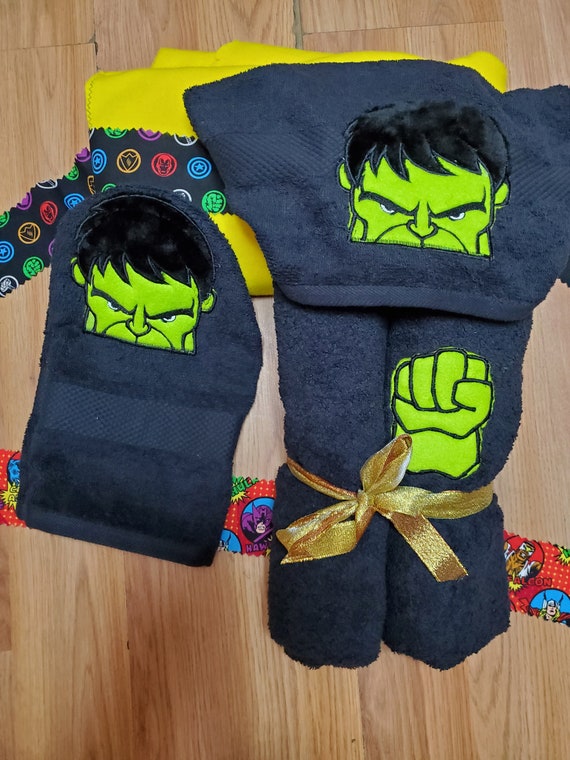 Hooded Towel with Bath Mitt Personalize with name