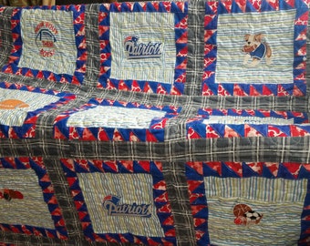 Homemade Sports Custom Embroidered art Quilt Personalized, Made with your Team