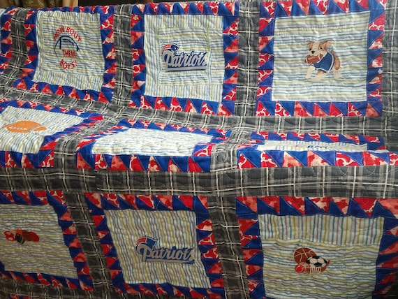 Homemade Sports Custom Embroidered art Quilt Personalized, Made with your Team