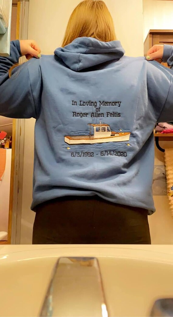 Personalized Embroidered Memorial Multi Sex Sweatshirts.