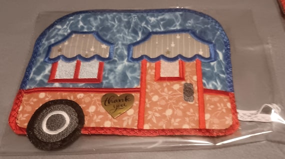 Custom Embroider Camper Potholders, Personalized