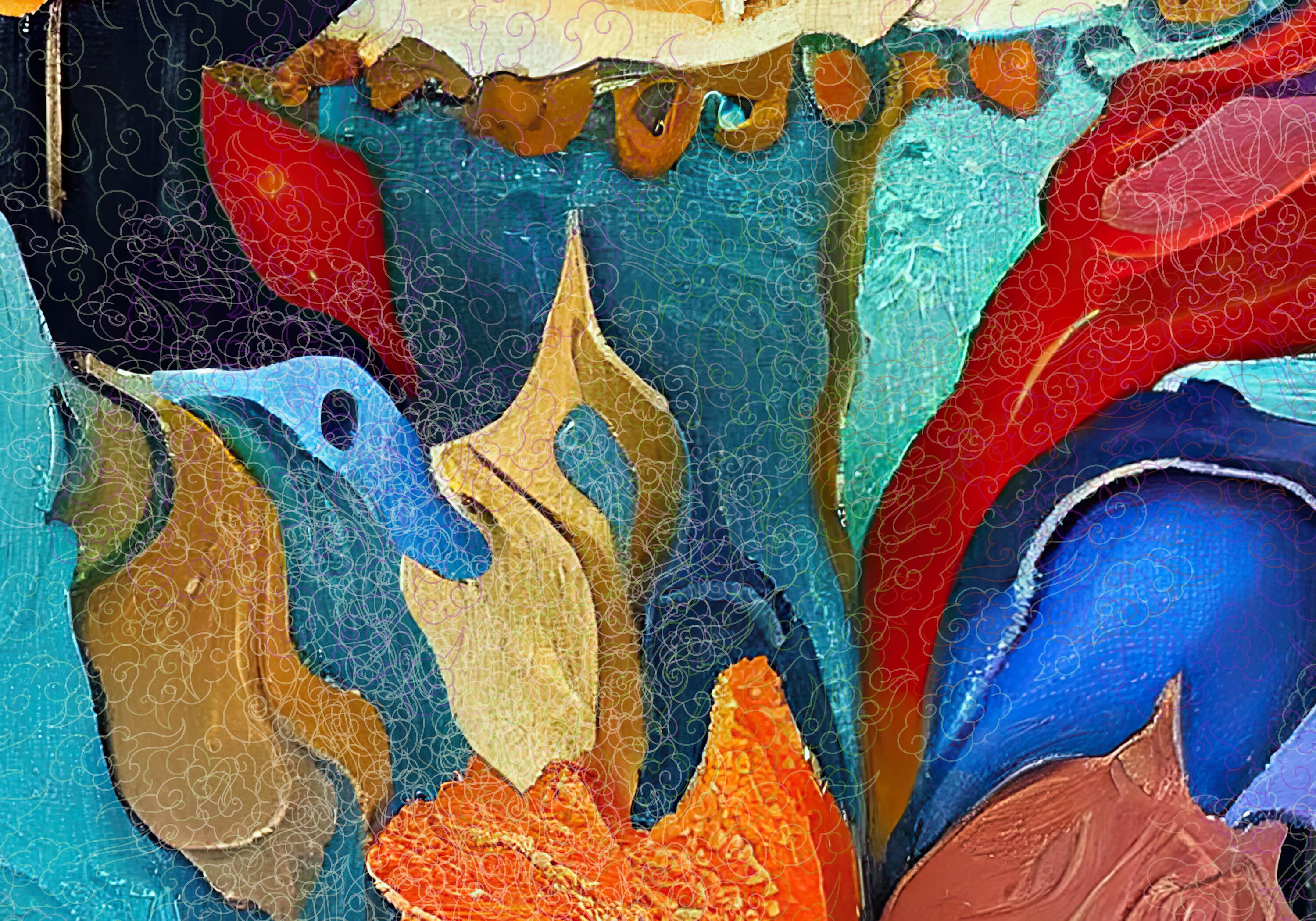 Inbloom, Digital Art, Wall Decor, Horizontal Art, Fashion Art, Flowers and Portrait, Modern Art