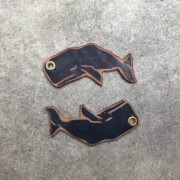 Whale leather tags - shell cordovan