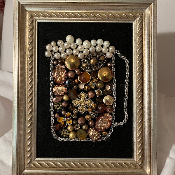 jeweled framed art beer mug bar decor