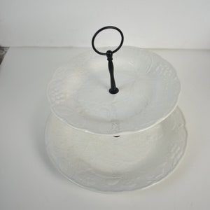 Cake Stand Server 2 Staffordshire Tier Server Pastry Stand Cupcake Stand Server Holder, Beach Wedding. Cupcake Stand,  #021621