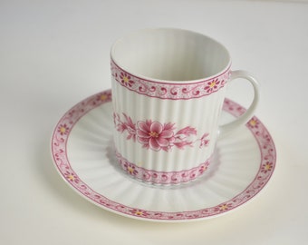 EXQUISITE A. Lanternier & Co. LIMOGES pink transferware porcelain coffee cup, #110320