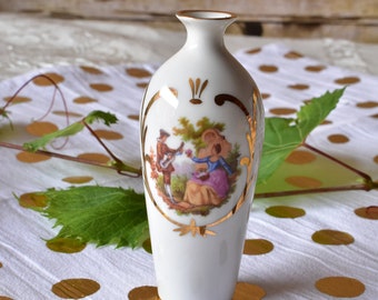 ヴィンテージ ミニチュア 磁器 花瓶 リモージュ フランス、#120120