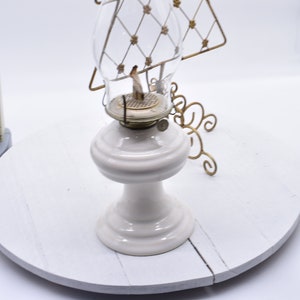 Vintage Ceranic Farm  Oil Lamp, #120622