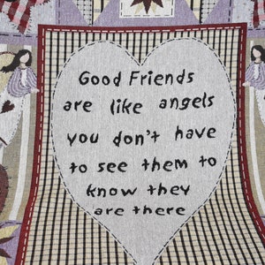 Woven tapestry throw blanket Good friends