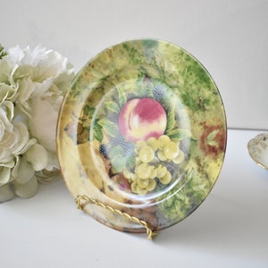 Vintage Rochard Limoges France, Fruit Still Life China Plates , A J Heritage,  Appetizer Salad Dessert Size, #102020