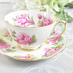 Roslyn China cup and saucer &quot;Folrette&quot;   #0065