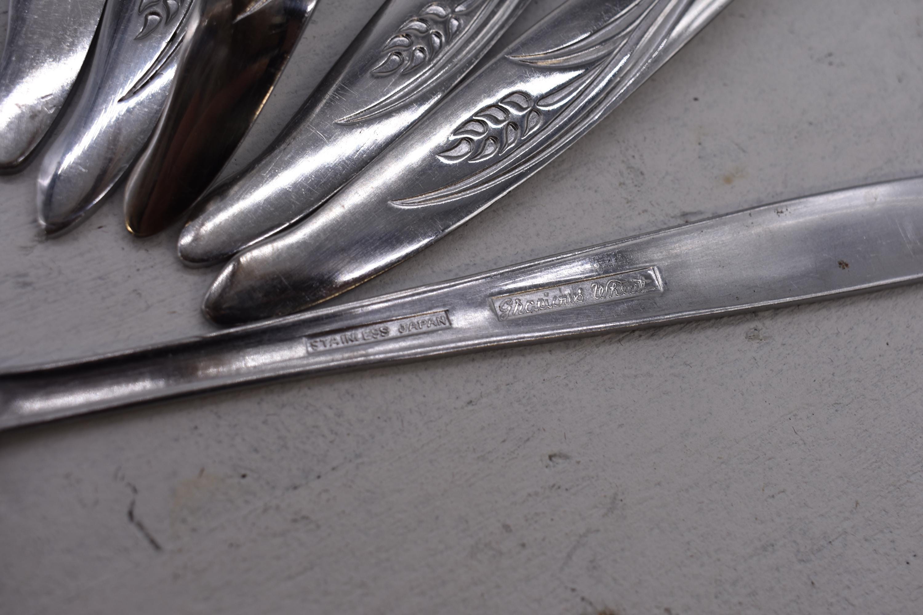 Vintage Japan Stainless Serving Ware 7 Pcs, Vintage Event Flatware