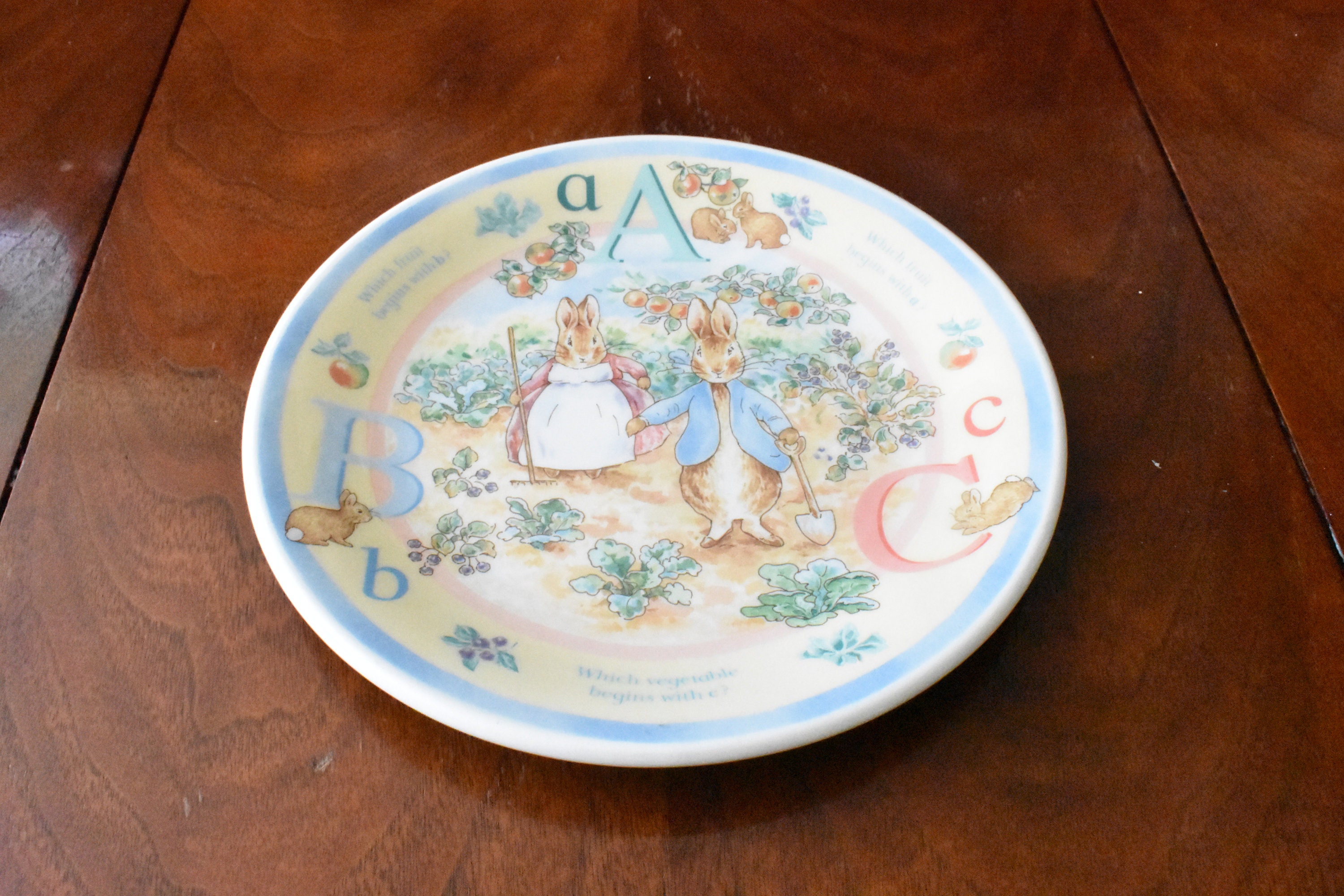 Vintage Wedgwood peter Rabbit Abc's Childs Plate Etsy