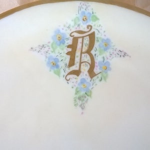 Vintage J & C Bavaria &quot;R&quot; Monogrammed Gold trim Plate signed 8.5&quot;, #110922
