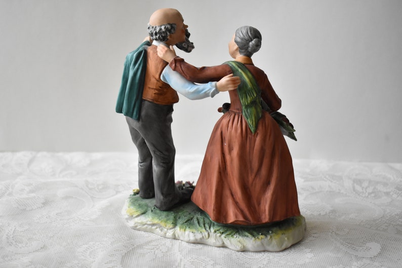 Vintage Porcelain Man and Woman Figurines Elderly Couple | Etsy