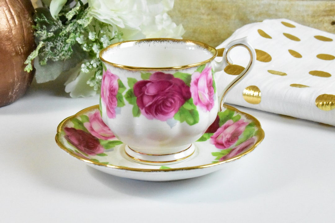 Royal Albert Old English Rose Bone China Cup and Saucer Etsy