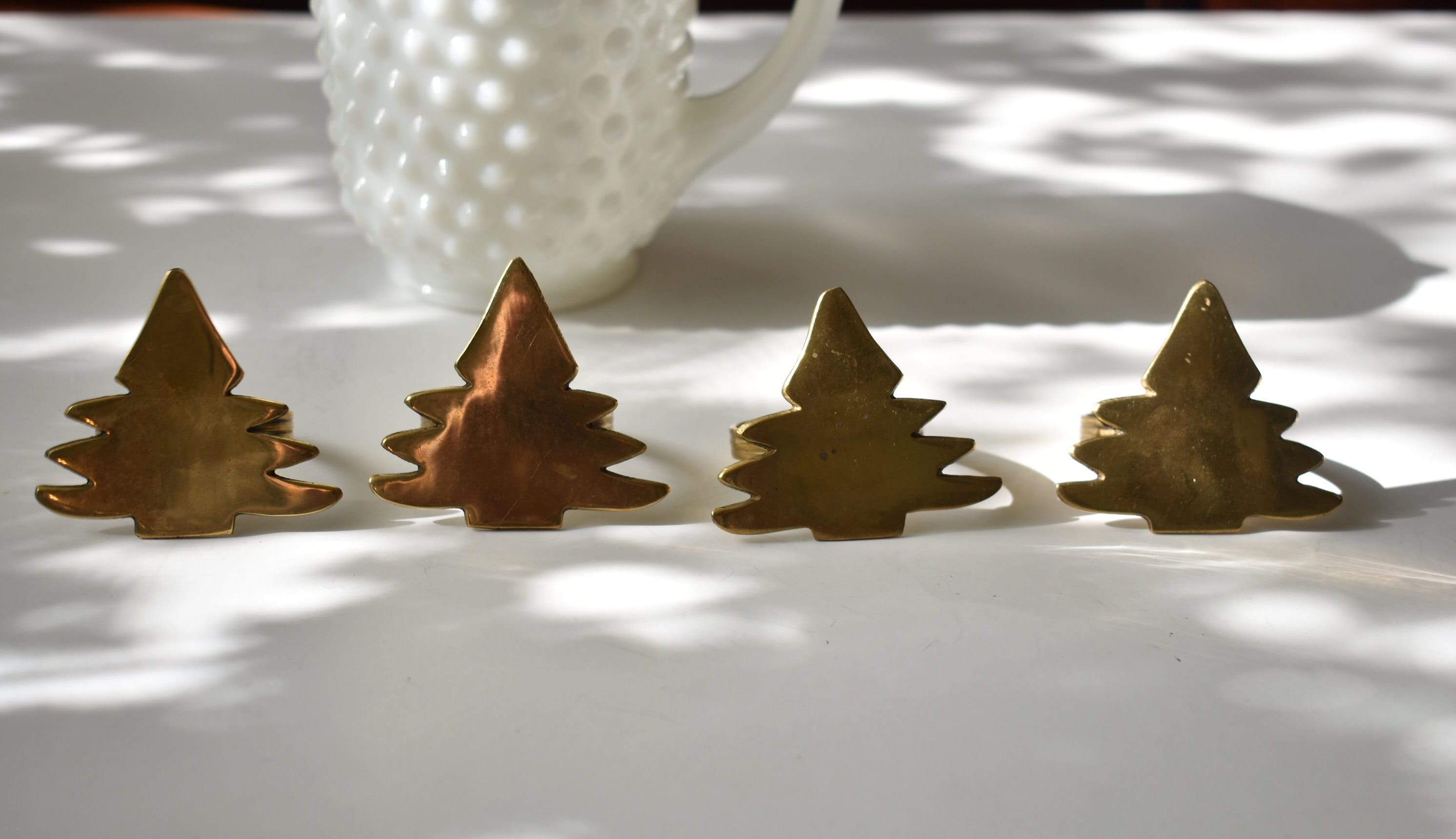 Metal Christmas Tree Napkin Rings Holders Set of 4 Napkin Etsy UK