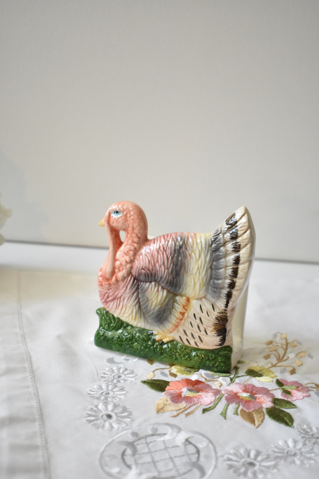 1988 Ceramic Turkey Napkin Holder, Fall and Thanksgiving Decor, 082321 Etsy