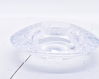 Vintage Orrefors Crystal Shaped Candle Holder UFO Saucer Shape