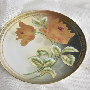 Vintage R S Germany Gold Rosen Blumen Teller Porzellan, #022721