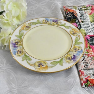 PL Limoges  France Hand Painted 8 6/8" Pansies Plate
