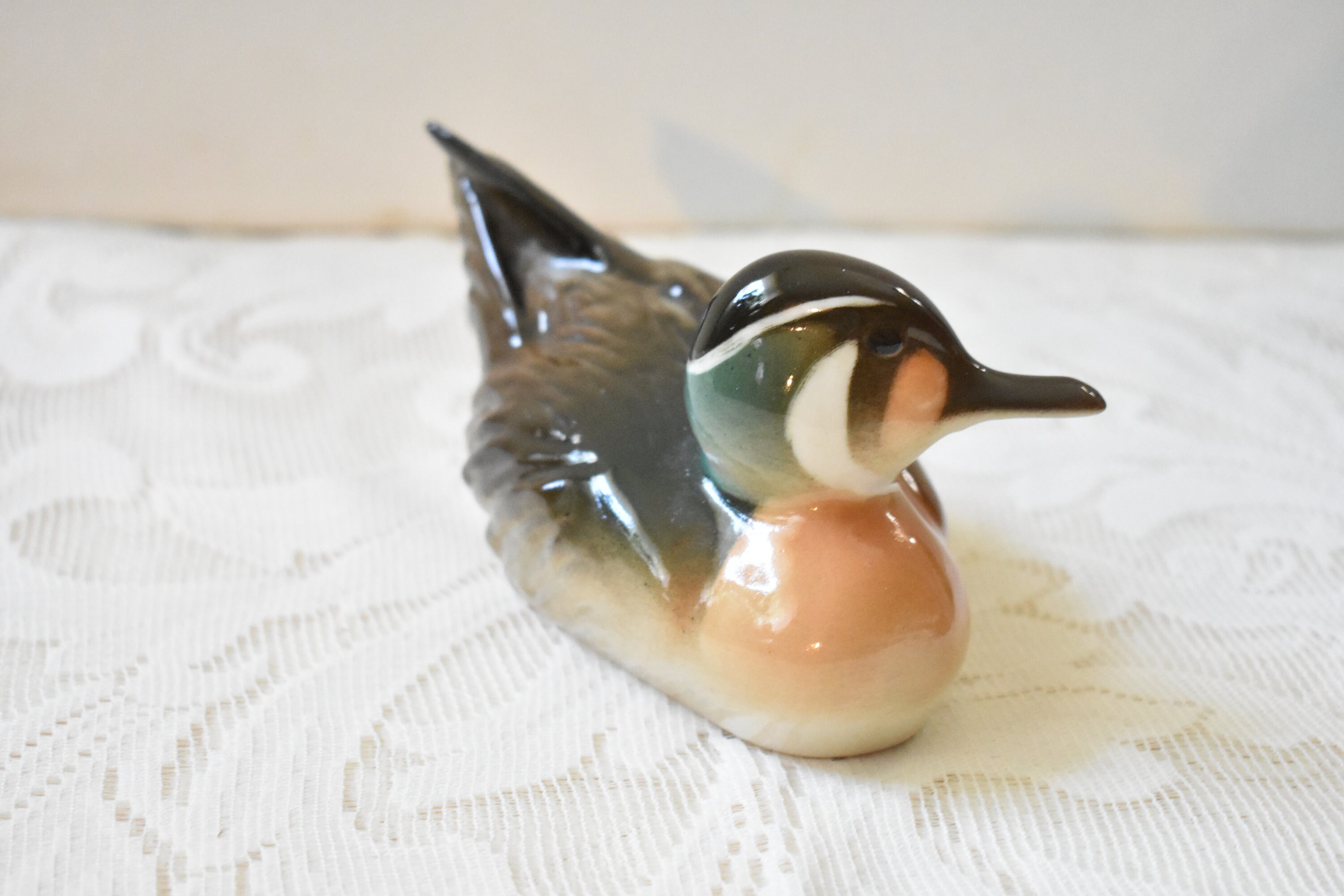 LOMONOSOV RUSSIA, Vintage Mallard Canvasback Duck Figurine