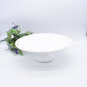 Milk Glass Cake Plate, Lace Cake Plate, Milk Glass Plate, Cake Stand, Vintage Cake Plate, White Cake Plate, Cake