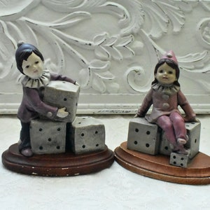 Vintage Pierrot and Pierrette figurine set