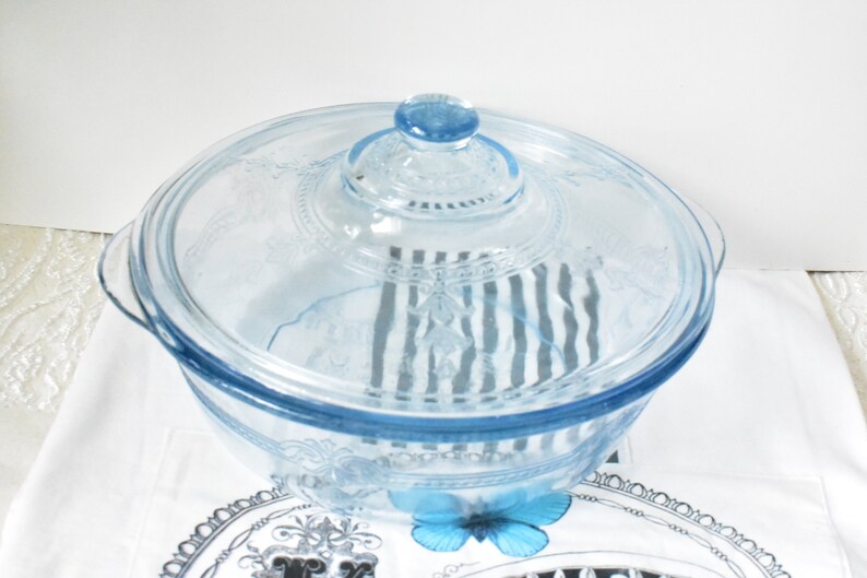 Casserole Dish #02142019 Vintage Fire King Sapphire Blue Glass Vintage Depression Glass