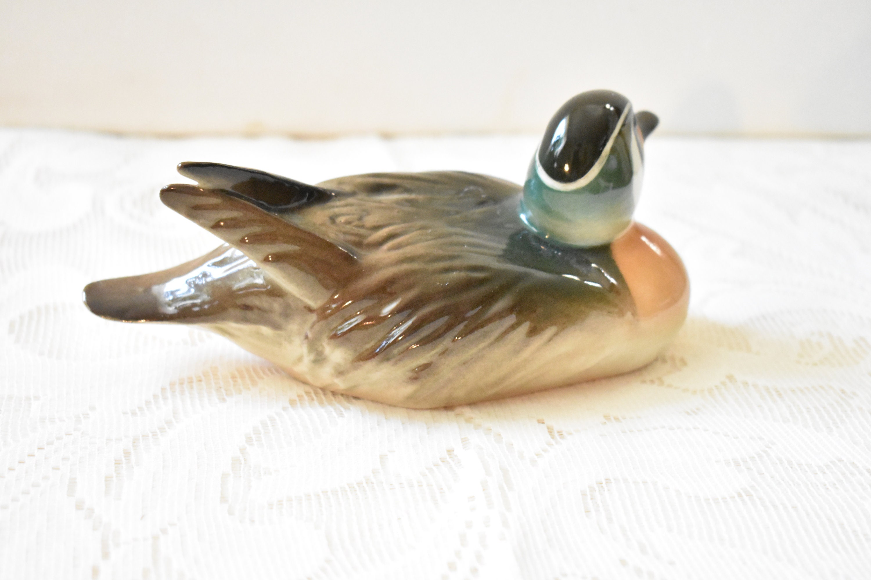 LOMONOSOV RUSSIA, Vintage Mallard Canvasback Duck Figurine
