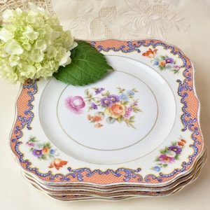 HUTSCHENREUTHER china ROYAL BAVARIAN square plates set of 4