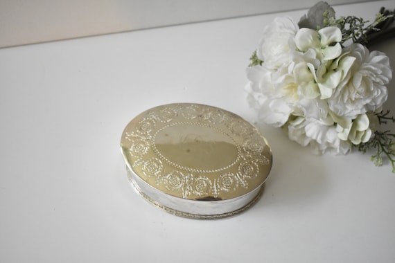 Vintage Trinket Box, Metal Jewellery Box, Keepsak… - image 2